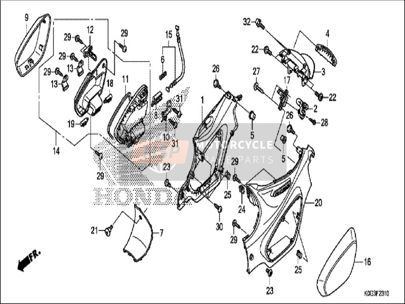 Honda C125 2019 Kuip afdekking voor een 2019 Honda C125